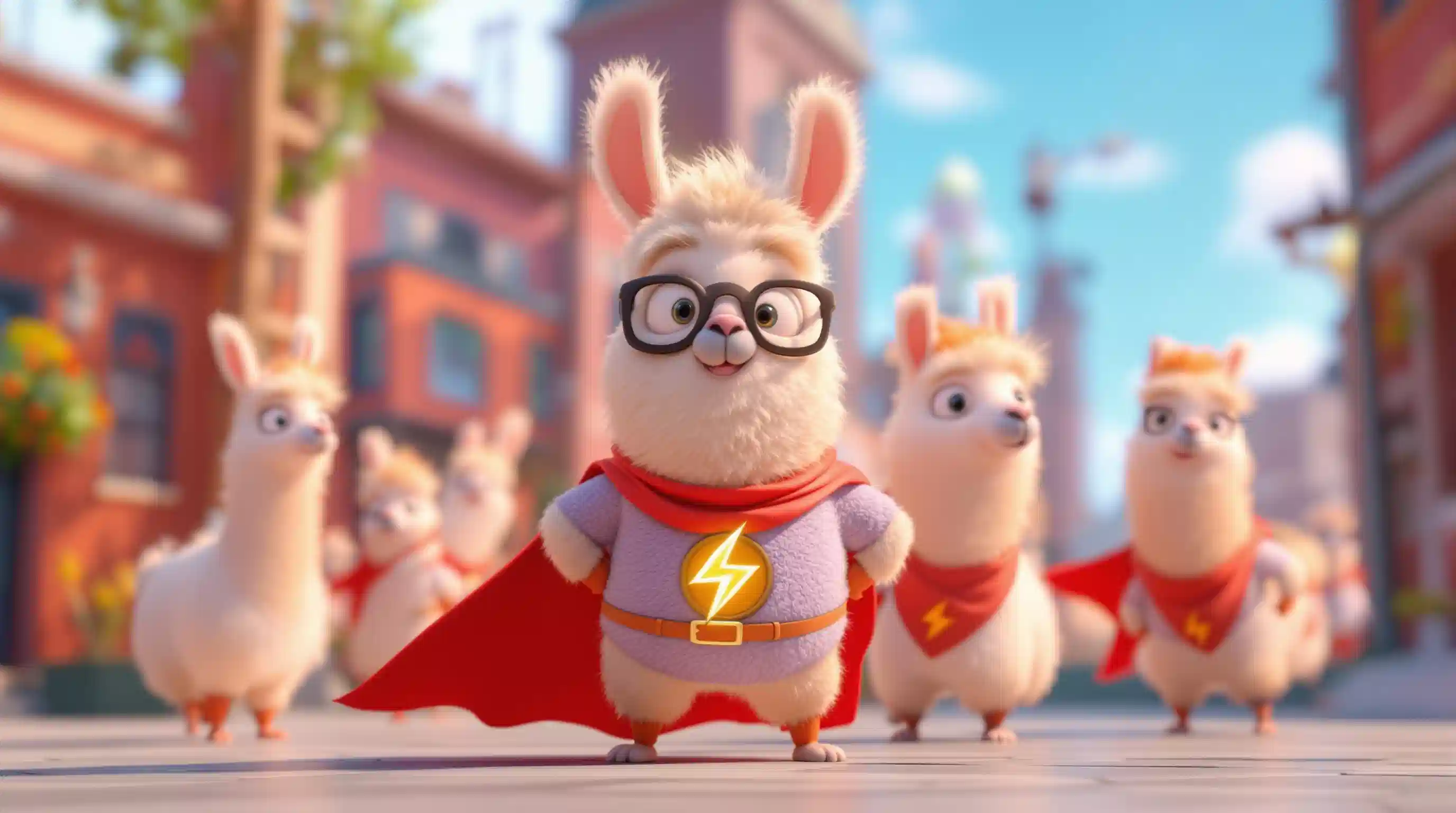 Personajes de superhéroes llama que representan servicios de ahorro energético